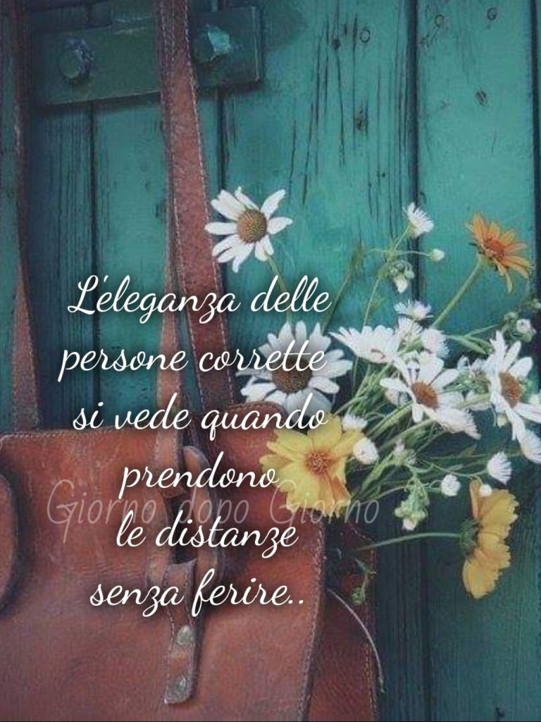 L'eleganza delle persone corrette si vede quando prendono le distanze senza ferire..