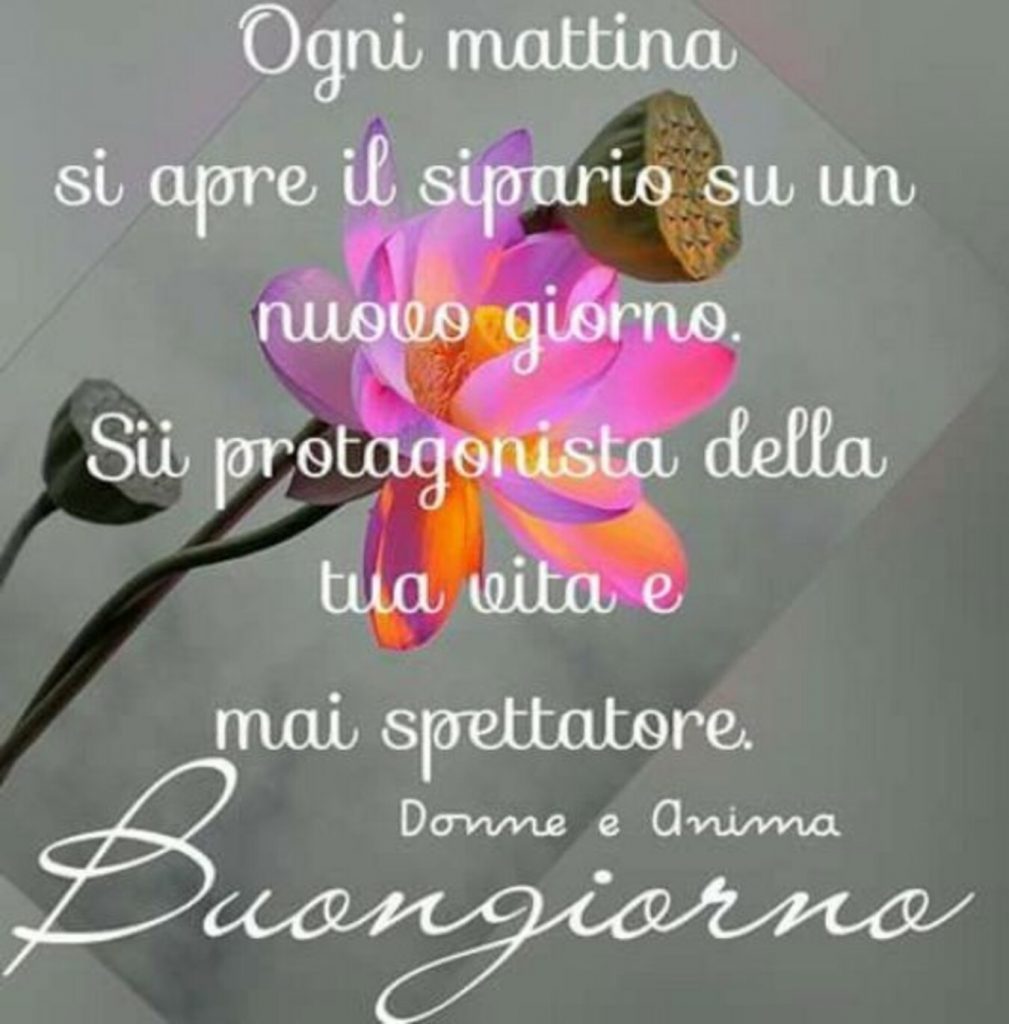 Ogni mattina si apre il sipario su un nuovo giorno. Sii protagonista della tua vita e mai spettatore. Buongiorno