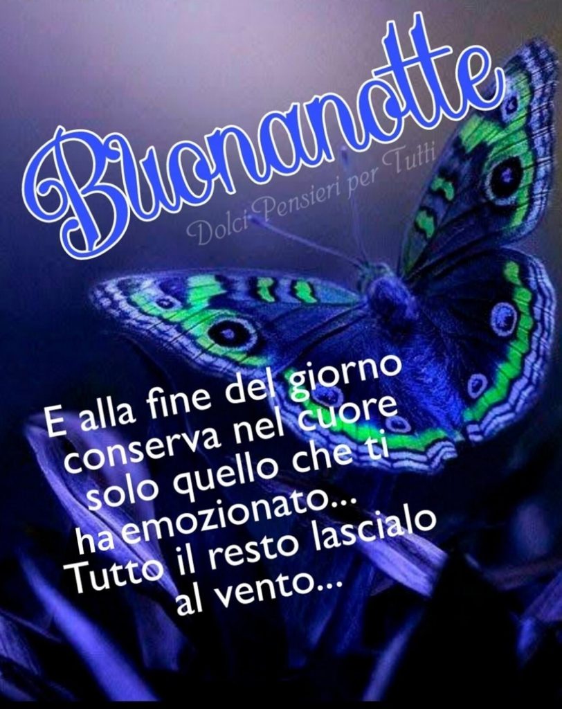 Buonanotte e alla fine del giorno conserva nel cuore solo quello che ti ha emozionato...Tutto il resto lascialo al vento...