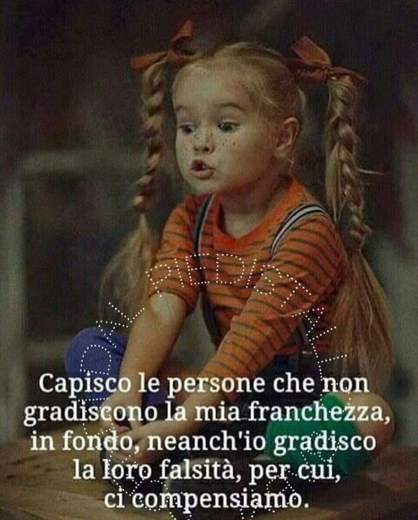 Capisco le persone che non gradiscono la mia franchezza, in fondo, neanch'io gradisco la loro falsità, per cui ci compensiamo