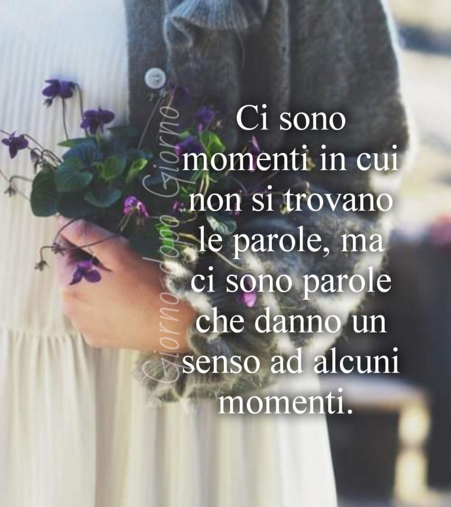Ci sono momenti in cui non si trovano le parole, ma ci sono parole che danno un senso ad alcuni momenti
