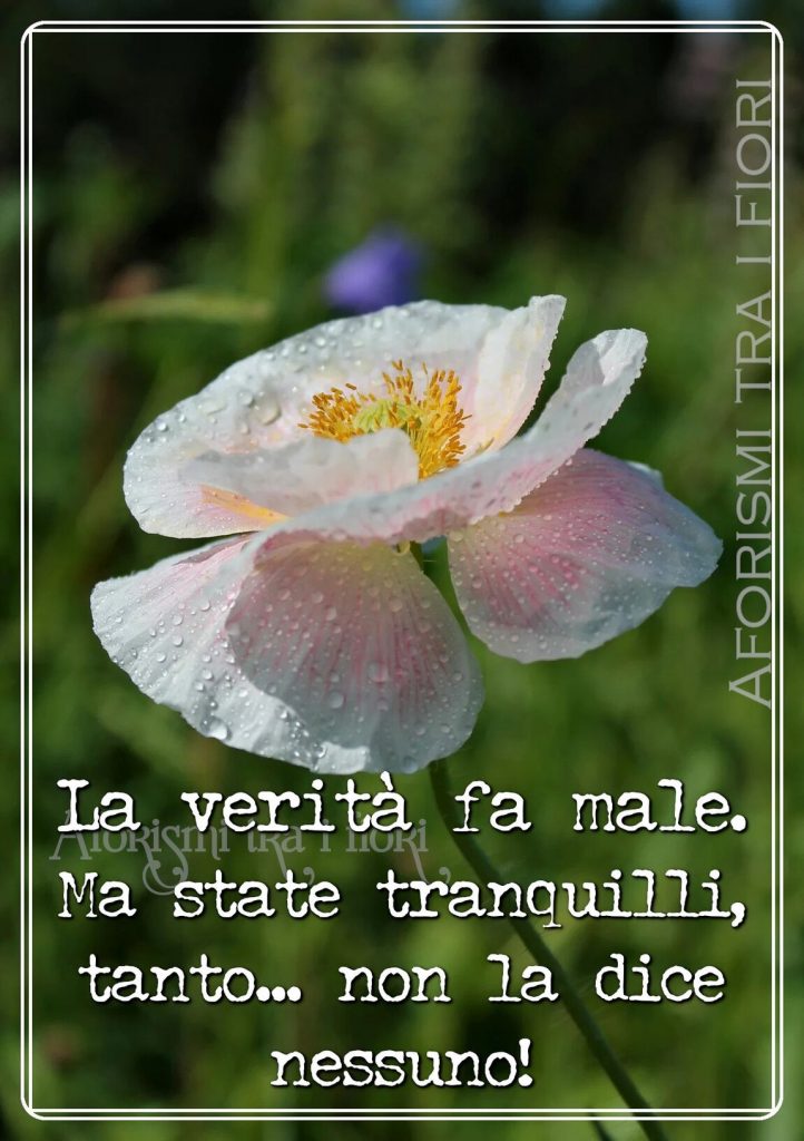 La verità fa male. Ma state tranquilli, tanto...non la dice nessuno!