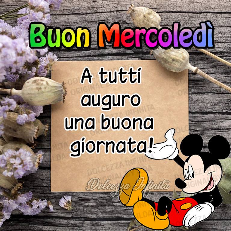 Buon Mercoledì a tutti auguro una buona giornata!