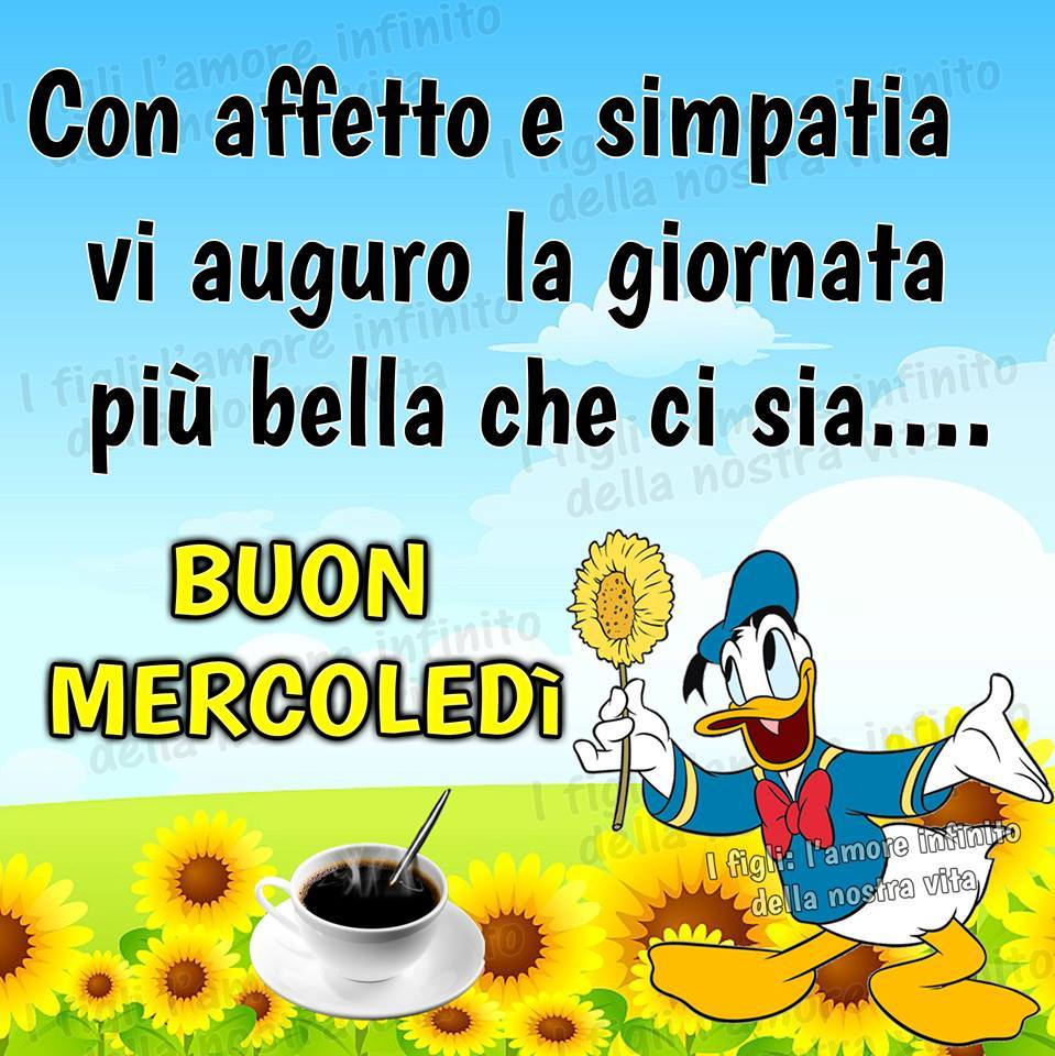 Con affetto e simpatia vi auguro la giornata più bella che ci sia...Buon Mercoledì