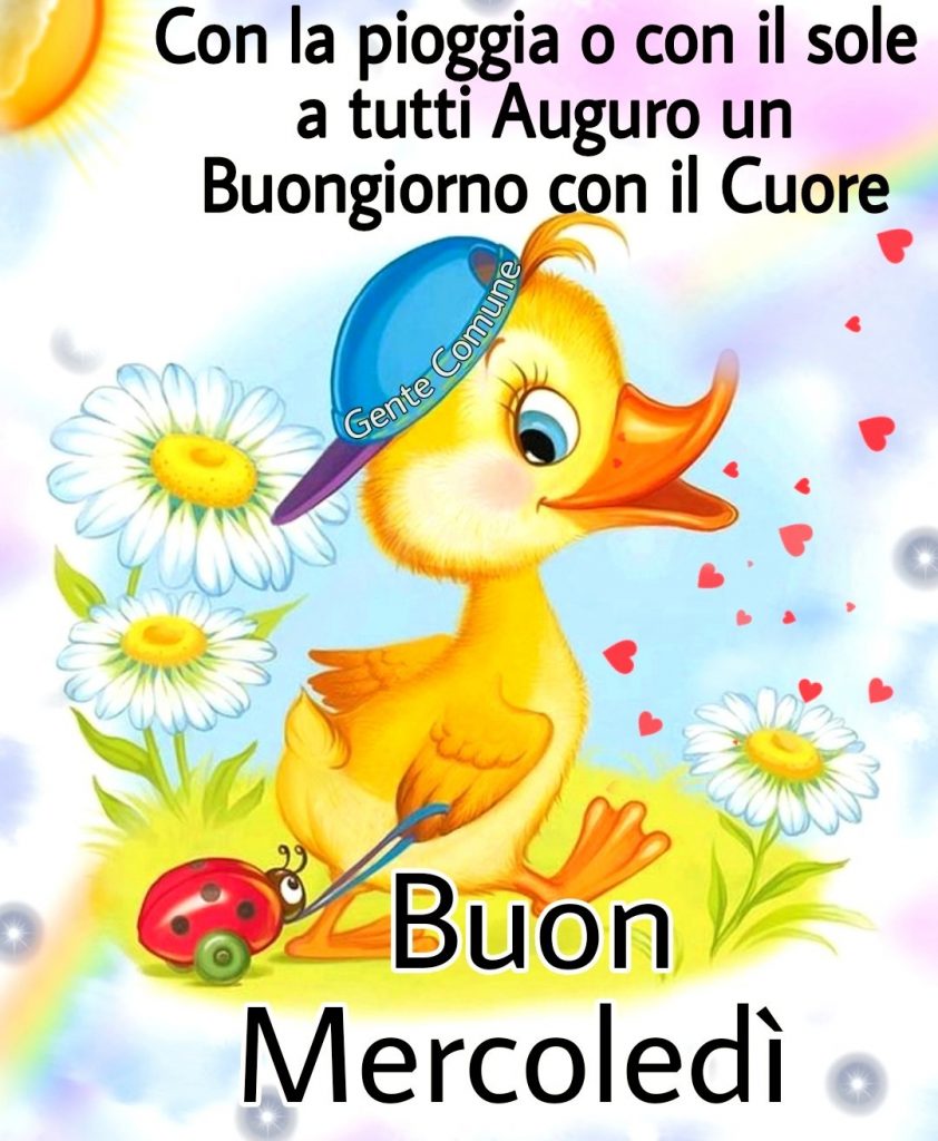 Con la pioggia o con il sole a tutti auguro un buongiorno con il cuore Buon Mercoledì