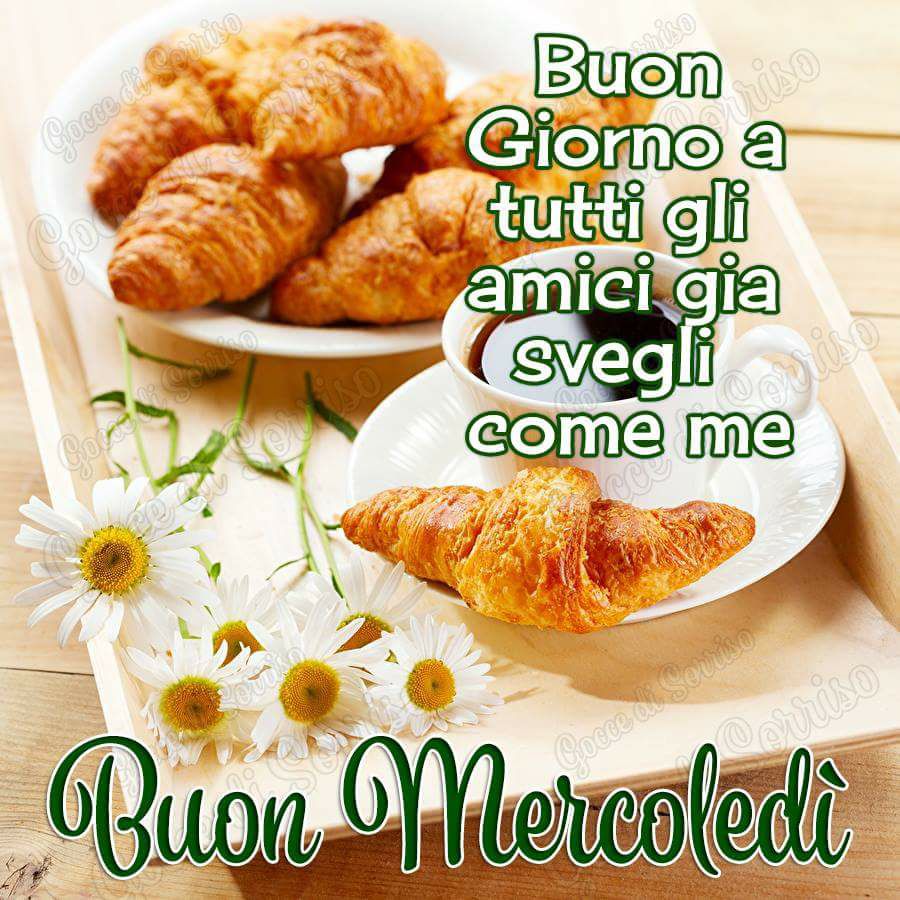 Buongiorno a tutti gli amici già svegli come me Buon Mercoledì