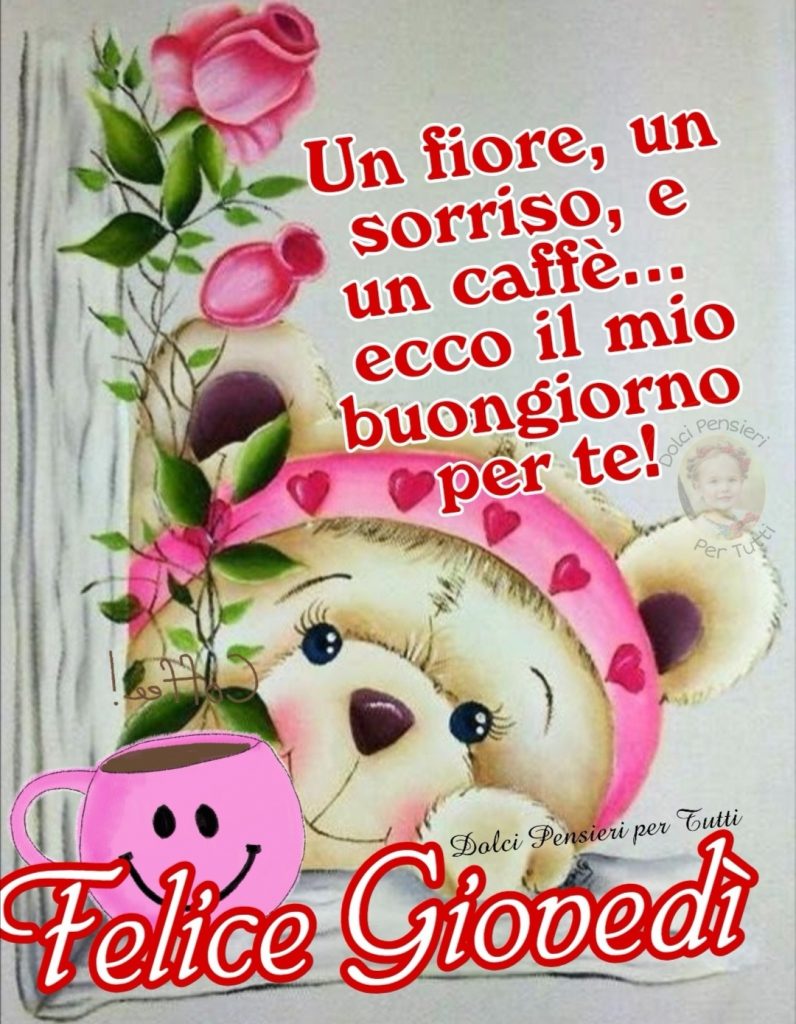 Un fiore, un sorriso, e un caffè... ecco il mio buongiorno per te! Felice Giovedì