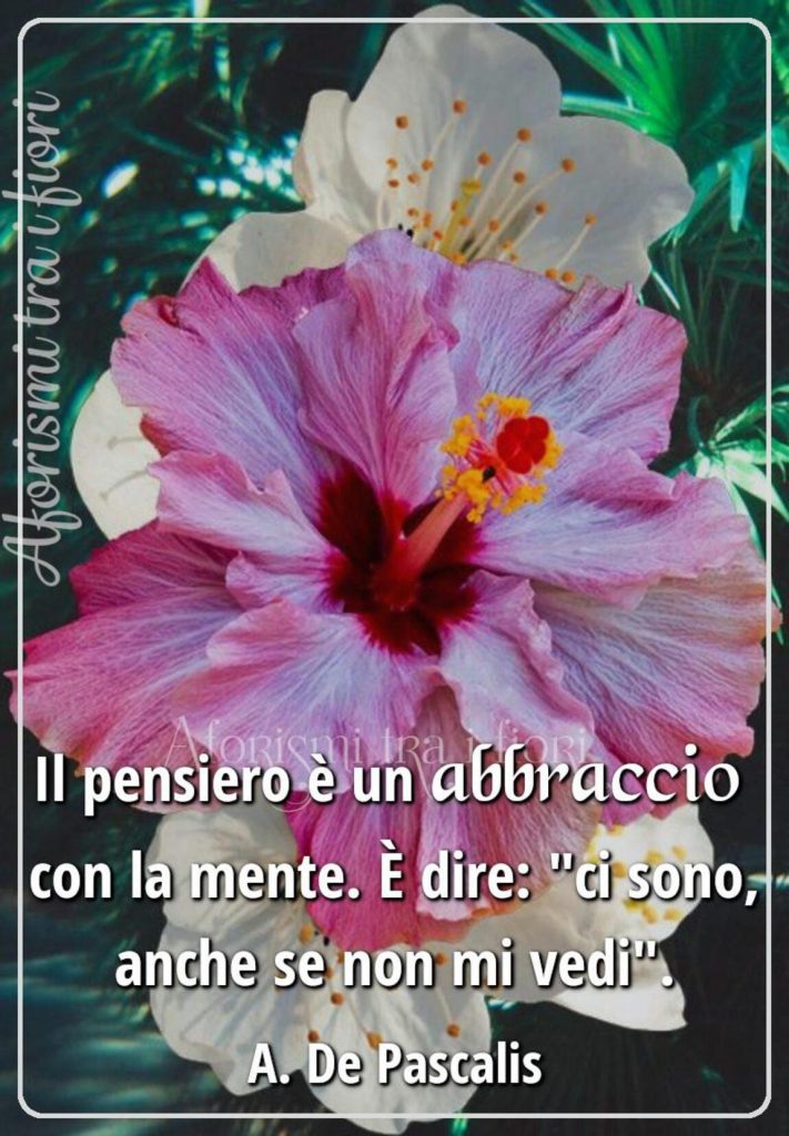 Il pensiero è un abbraccio con la mente. È dire: "ci sono, anche se non mi vedi"