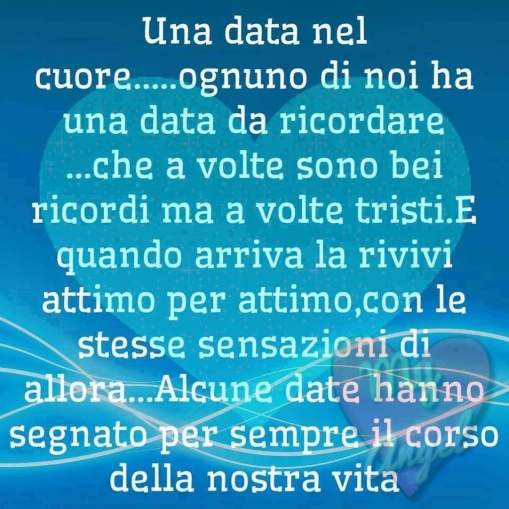 Una data nel cuore...ognuno di noi ha una data da ricordare...che a volte sono bei ricordi ma a volte tristi...