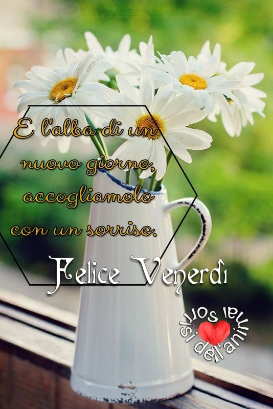 E l'alba di un nuovo giorno, accogliamolo con un sorriso. Felice Venerdì