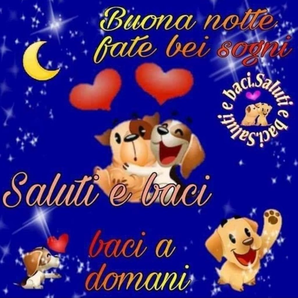 Buona notte fate bei sogni Saluti e baci baci 