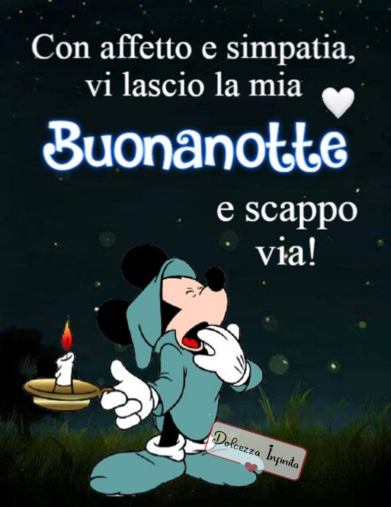 Con affetto e simpatia, vi lascio la mia Buonanotte e scappo via!