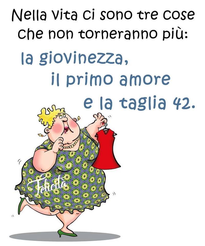 Nella vita ci sono tre cose che non torneranno più: la giovinezza, il primo amore e la taglia 42