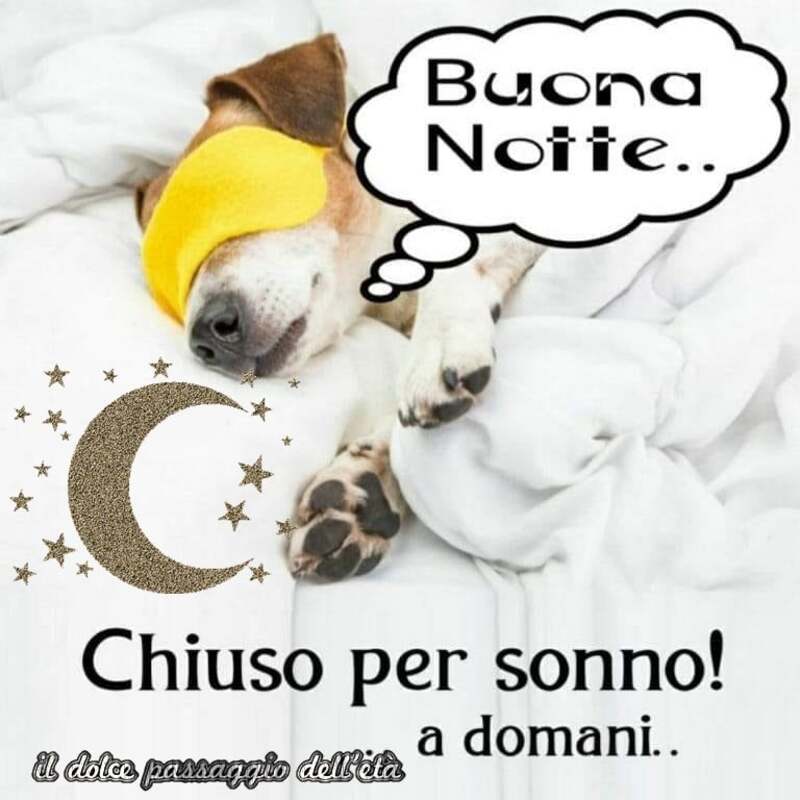 Buonanotte... chiuso per sonno! a domani