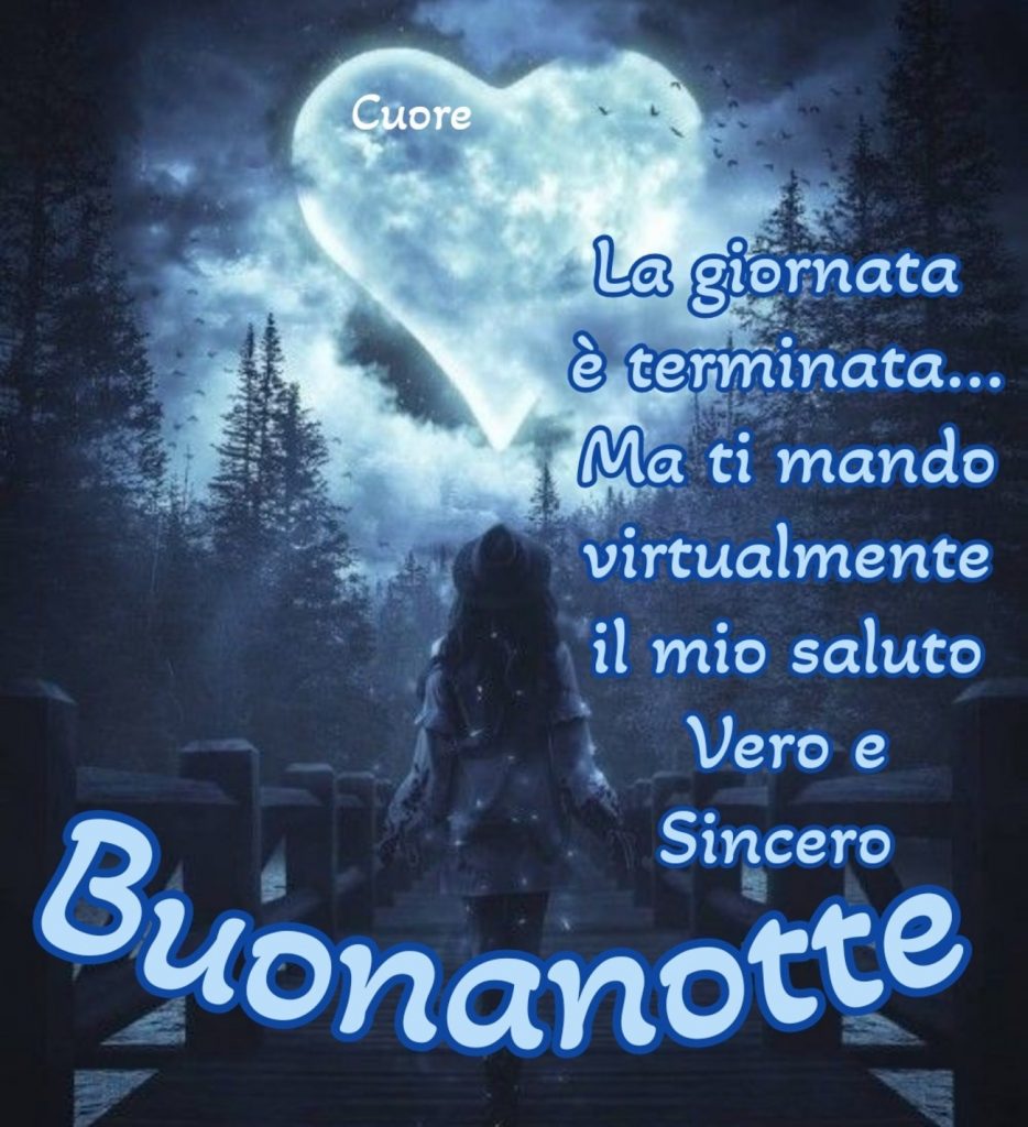 La giornata è terminata... Ma ti mando virtualmente il mio saluto vero e sincero Buonanotte