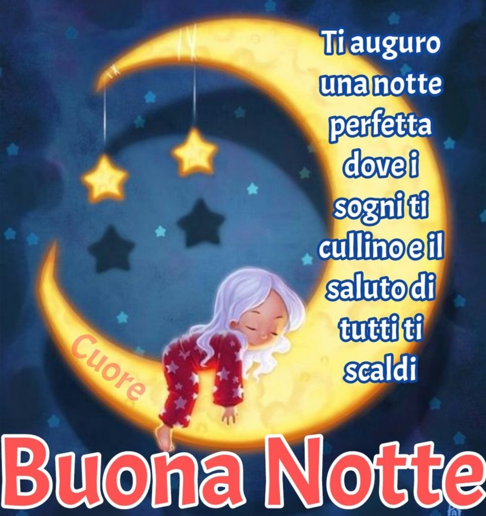 Ti auguro una notte perfetta dove i sogni ti cullino e il saluto di tutti ti scaldi Buonanotte