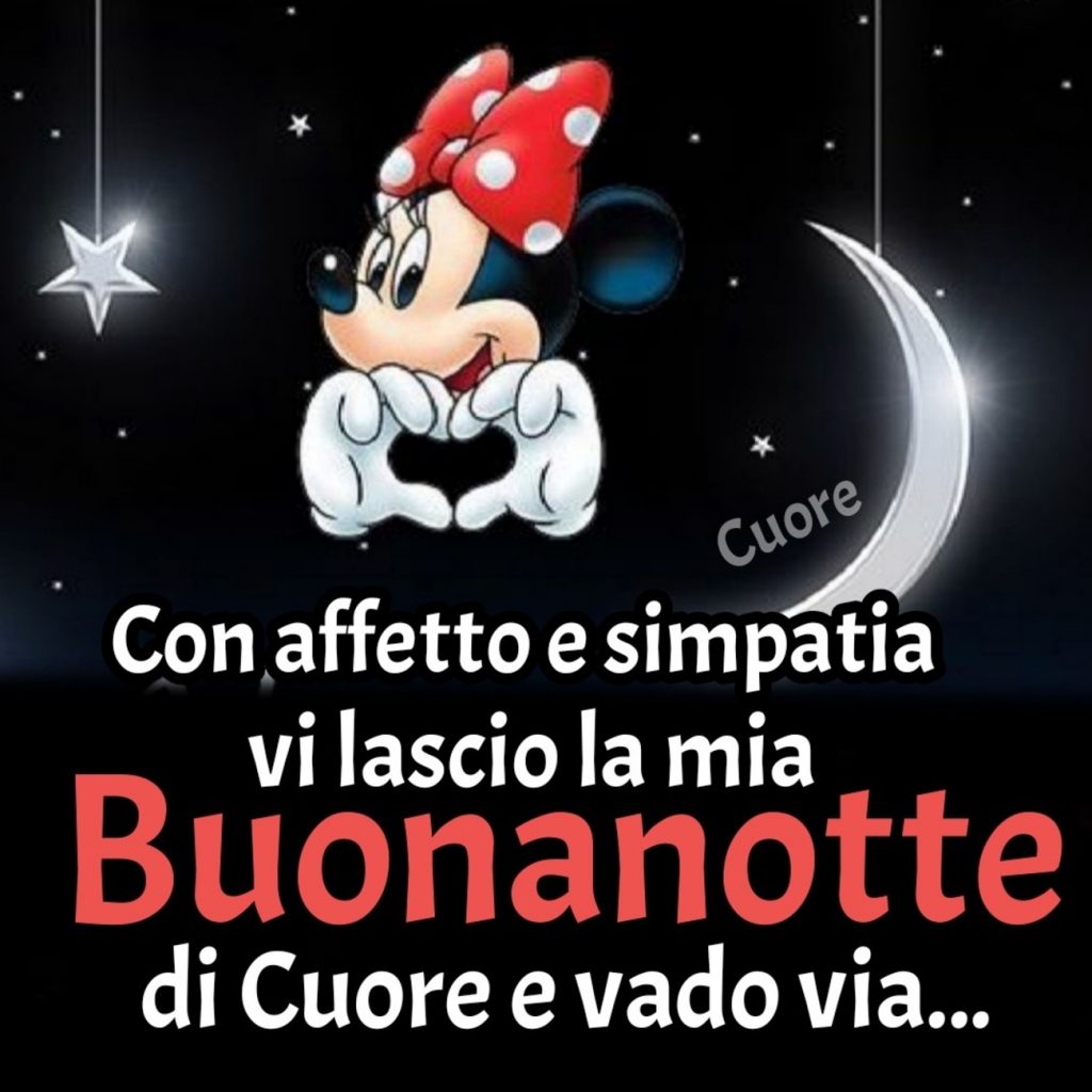 Con affetto e simpatia vi lascio la mia buonanotte di cuore e vado via...