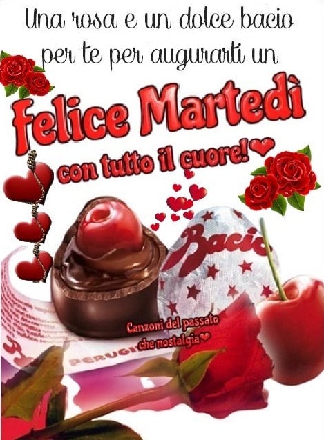 Una rosa e un dolce bacio per te per augurarti un felice martedì con tutto il cuore!