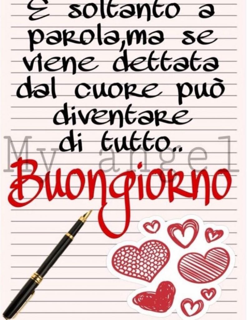 È soltanto a parola, ma se viene dettata dal cuore può diventare tutto.. Buongiorno