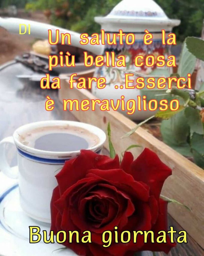 Un saluto è la più bella cosa da fare.. esserci è meraviglioso Buona Giornata 