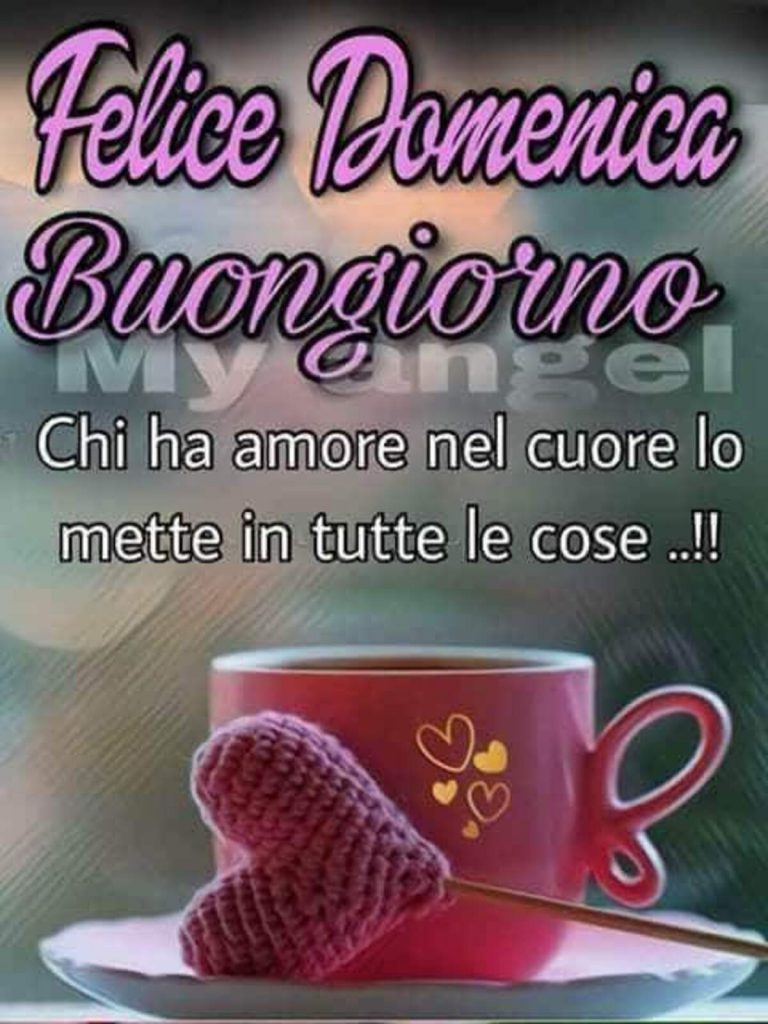 Felice Domenica Buongiorno chi ha amore nel cuore lo mette in tutte le cose!!!