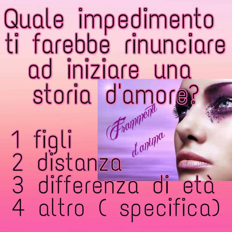 Quale impedimento ti farebbe rinunciare ad iniziare una storia d'amore?