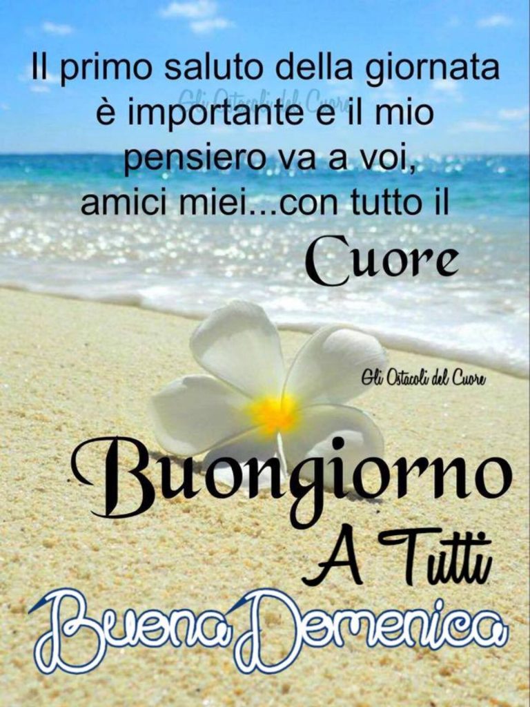 Il primo saluto della giornata è importante e il mio pensiero va a voi, amici miei...con tutto il cuore Buongiorno a tutti Buona Domenica