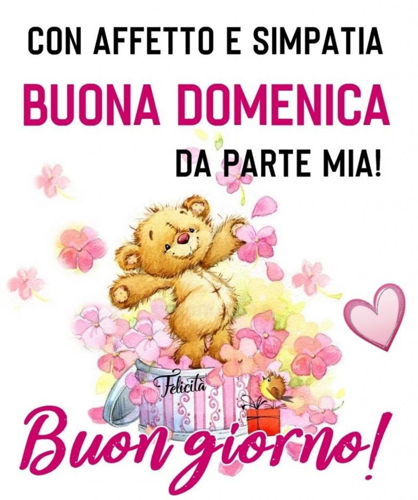 Con affetto e simpatia Buona Domenica da parte mia! Buongiorno!