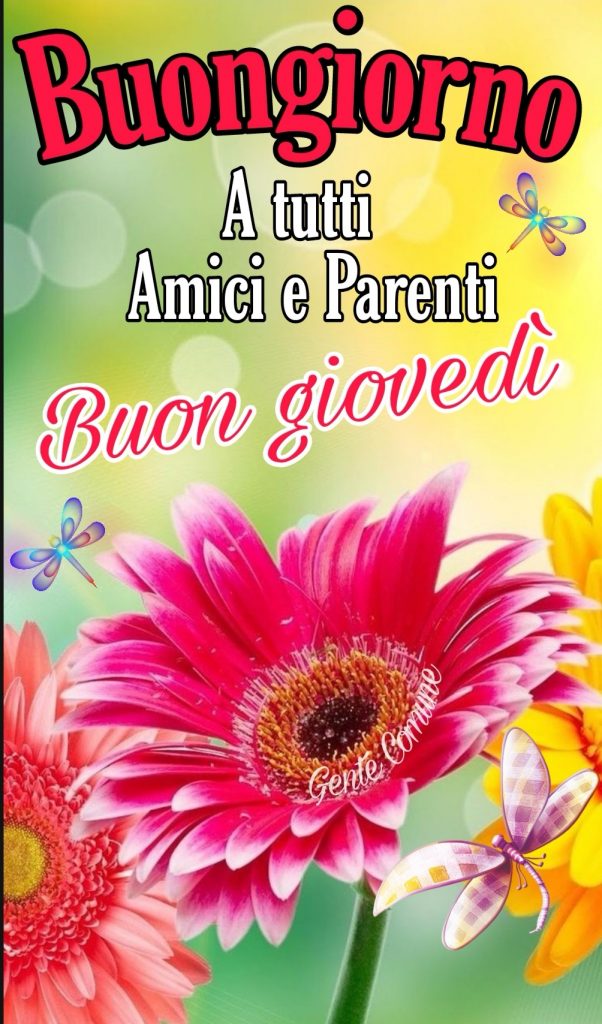 Buongiorno a tutti gli amici e parenti Buon Giovedì