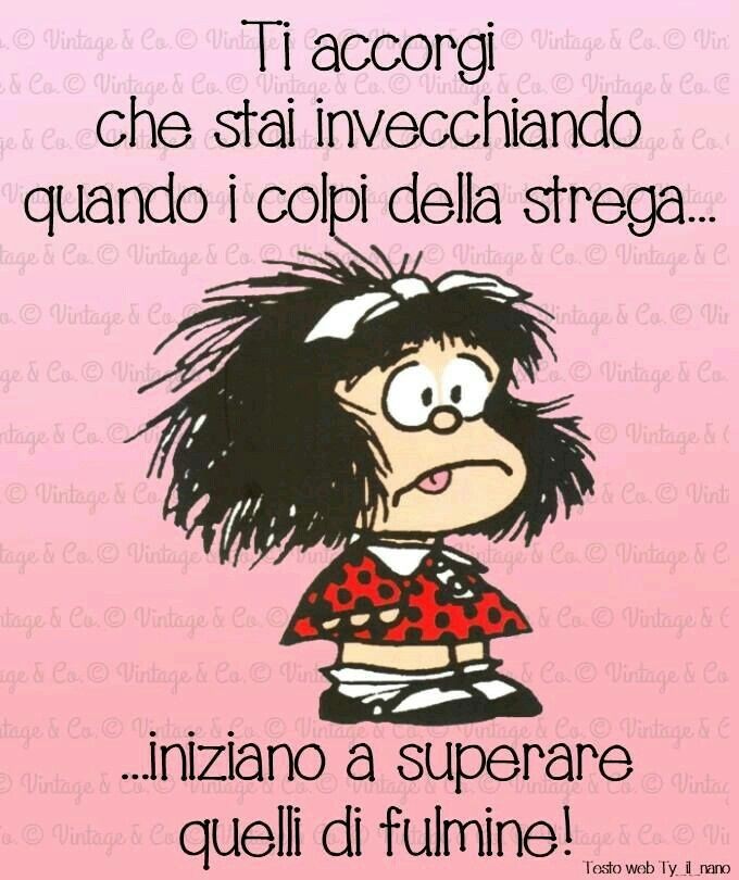 Ti accorgi che stai invecchiando quando i colpi della strega... iniziano a superare quelli di fulmine!