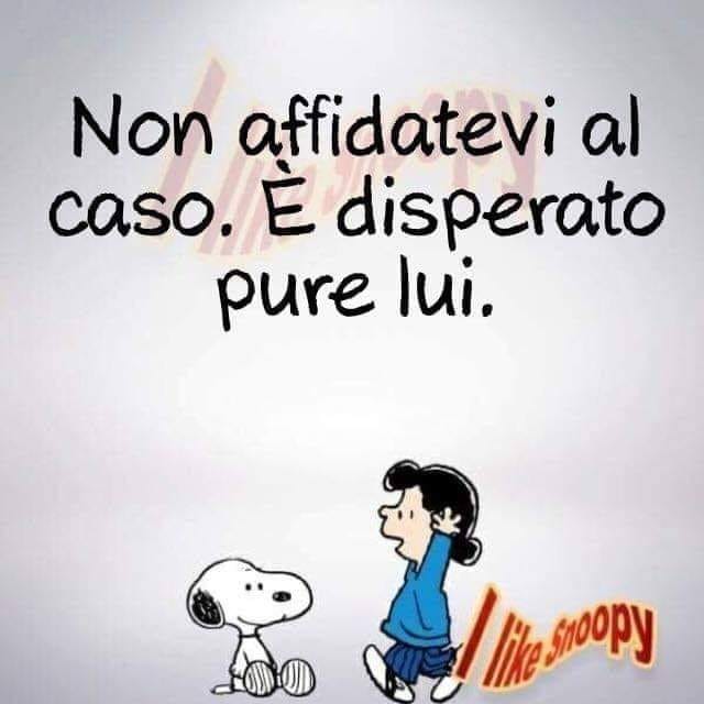 Non affidatevi al caso. È disperato pure lui